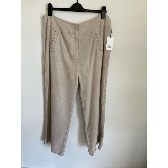 JASON WU Relaxed Fit Straight Leg Plus Size Linen Pants Size 12 NWT